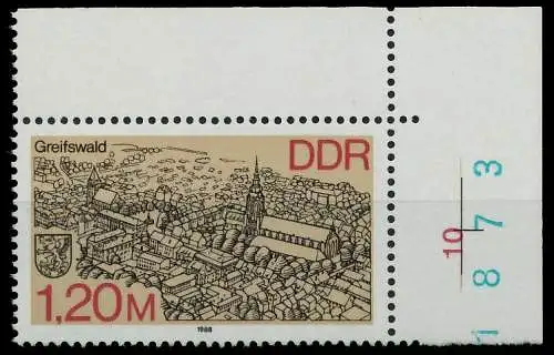 DDR 1988 Nr 3166 postfrisch ECKE-ORE 0DDD86