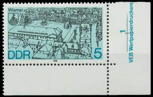 DDR 1988 Nr 3161 postfrisch ECKE-URE 0DDDB2