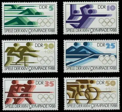 DDR 1988 Nr 3183-3188 postfrisch SB74CBE