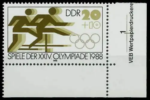 DDR 1988 Nr 3185 postfrisch ECKE-URE 0DDFC6