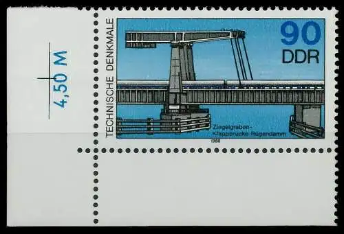 DDR 1988 Nr 3207 postfrisch ECKE-ULI 0DE122