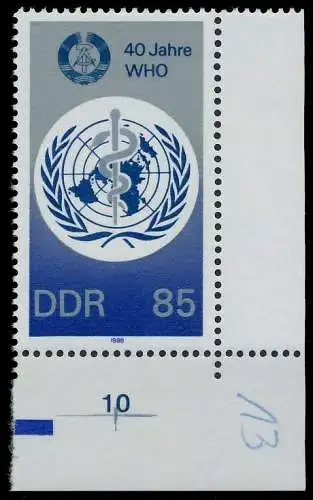 DDR 1988 Nr 3214 postfrisch ECKE-URE 0DE17A