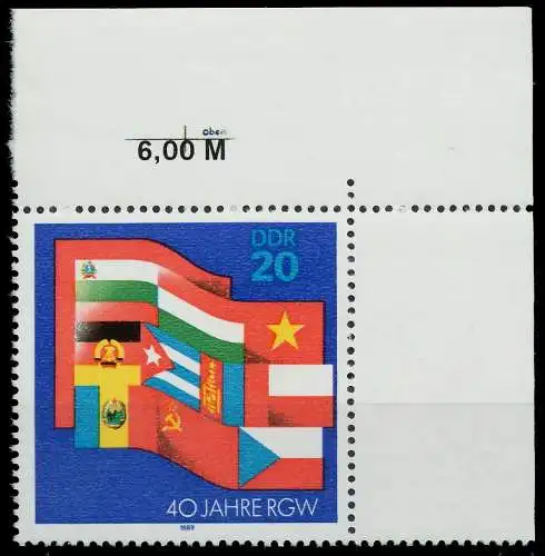DDR 1989 Nr 3221 postfrisch ECKE-ORE 0DE21A