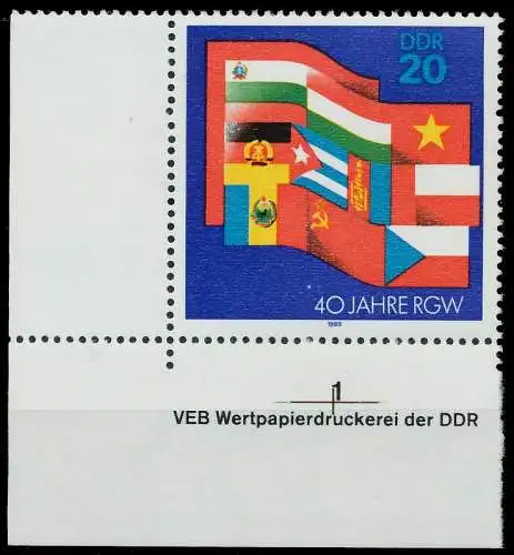 DDR 1989 Nr 3221 postfrisch ECKE-ULI 0DE21E