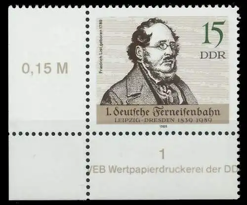 DDR 1989 Nr 3238 postfrisch ECKE-ULI 0E3C3E