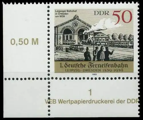 DDR 1989 Nr 3240 postfrisch ECKE-ULI 0E3C6A