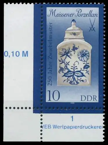 DDR 1989 Nr 3241I postfrisch ECKE-ULI 0E3C96