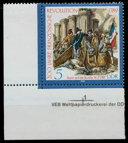 DDR 1989 Nr 3258 postfrisch ECKE-ULI 0E3E4E