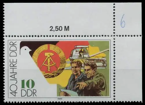 DDR 1989 Nr 3280 postfrisch ECKE-ORE 0E41AE