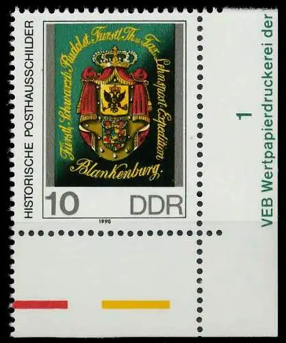 DDR 1990 Nr 3302 postfrisch ECKE-URE 0E430A
