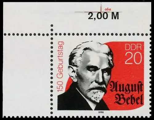 DDR 1990 Nr 3310 "obe" postfrisch ECKE-OLI SB7B90A