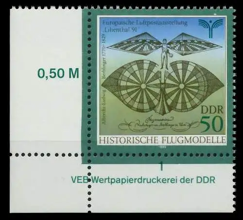 DDR 1990 Nr 3313 postfrisch ECKE-ULI SB7B936