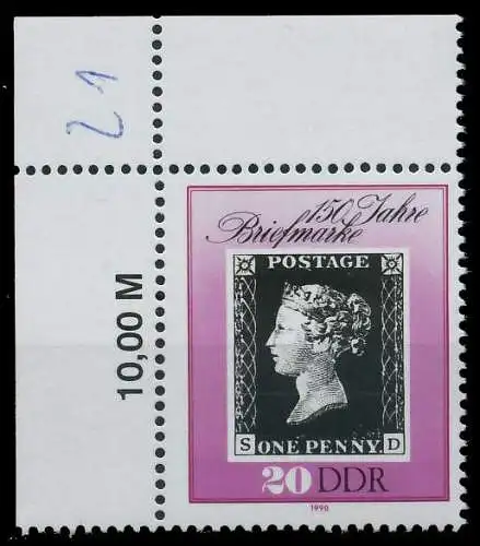 DDR 1990 Nr 3329 postfrisch ECKE-OLI 0E8BF6