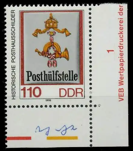 DDR 1990 Nr 3305 postfrisch ECKE-URE 0E8C1A