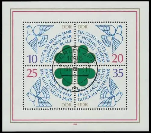 DDR BLOCK KLEINBOGEN Block 75 gestempelt SB8B6A6