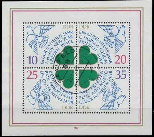 DDR BLOCK KLEINBOGEN Block 75 gestempelt 0F195E