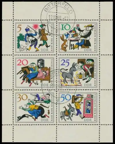 DDR BLOCK KLEINBOGEN Nr 1236-1241 gestempelt KLEINBG 0FAA5E