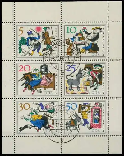 DDR BLOCK KLEINBOGEN Nr 1236-1241 gestempelt KLEINBG 0FAA92