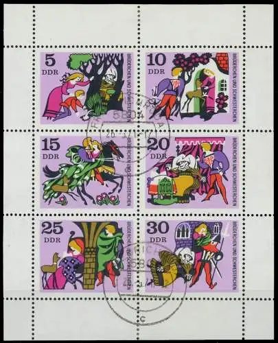 DDR BLOCK KLEINBOGEN Nr 1545-1550 gestempelt KLEINBG 105902