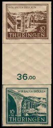 SBZ THÜRINGEN ZUSAMMENDRUCKE Nr SZd1y postfrisch SENKR 105F7E