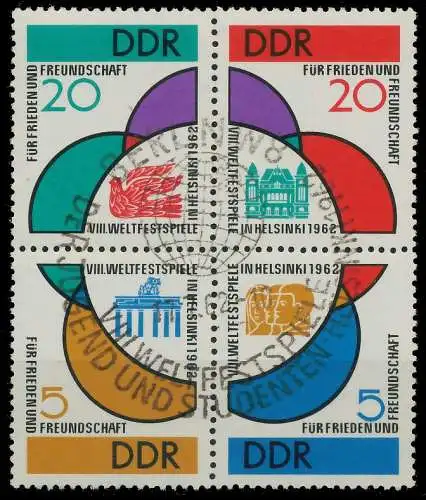 DDR ZUSAMMENDRUCK Nr 901-904VB1 gestempelt VIERERBLOCK 10DA42