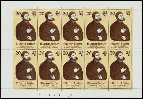 DDR BLOCK KLEINBOGEN Nr 2755III mBZ postfrisch KLEINBG SBAFF2E