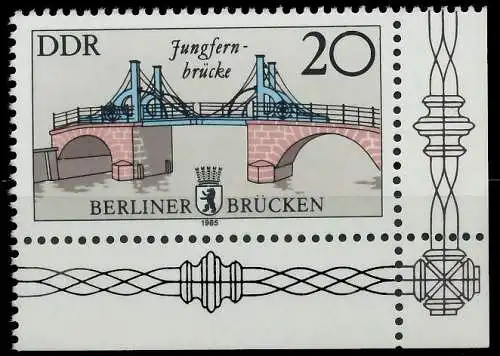 DDR 1985 Nr 2973II postfrisch ECKE-URE SBB0096