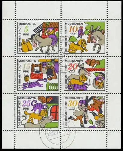 DDR BLOCK KLEINBOGEN Nr 1717-1722 gestempelt KLEINBG 10DC42