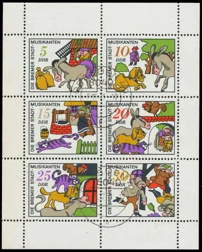 DDR BLOCK KLEINBOGEN Nr 1717-1722 gestempelt KLEINBG 10DC46