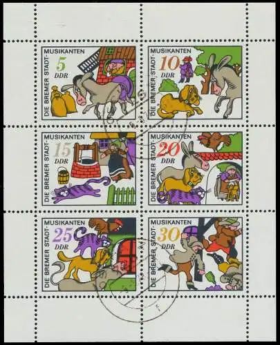 DDR BLOCK KLEINBOGEN Nr 1717-1722 gestempelt KLEINBG 10DC52