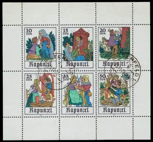 DDR BLOCK KLEINBOGEN Nr 2382-2387 gestempelt KLEINBG 10DE7A