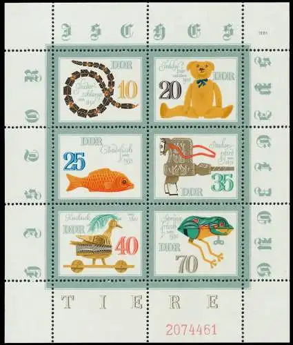 DDR BLOCK KLEINBOGEN Nr 2661-2666 postfrisch KLEINBG SBB036A