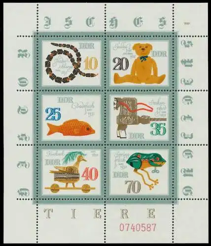 DDR BLOCK KLEINBOGEN Nr 2661-2666 LIndgz postfrisch KLE SBB0372