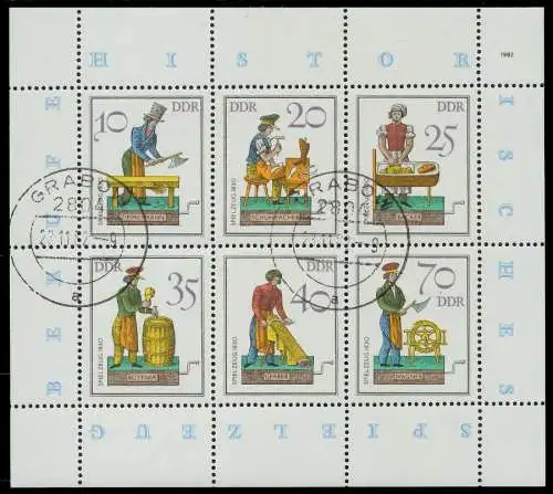 DDR BLOCK KLEINBOGEN Nr 2758-2763 gestempelt KLEINBG 11465A