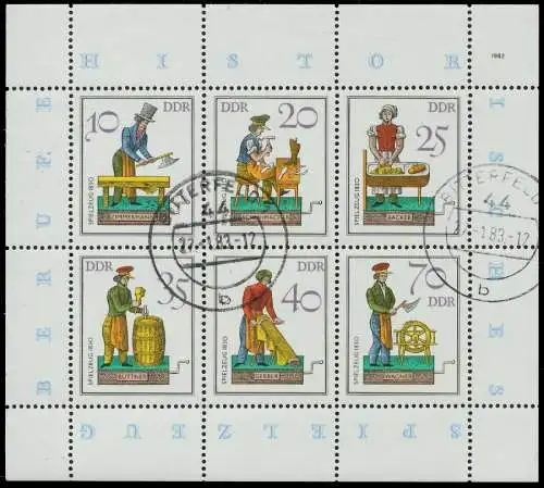 DDR BLOCK KLEINBOGEN Nr 2758-2763 gestempelt KLEINBG 114666