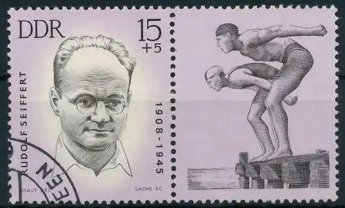 DDR ZUSAMMENDRUCK Nr WZd 100 gestempelt WAAGR PAAR 1149B6