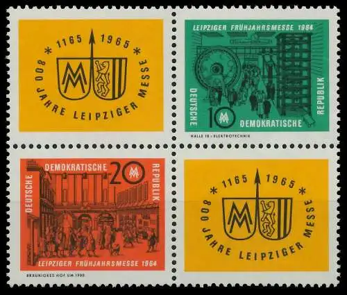 DDR ZUSAMMENDRUCK Nr 1012VB3-1013VB3 postfrisch VIERERB 114B4E