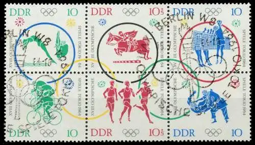 DDR ZUSAMMENDRUCK Nr 6B 1039-1044 gestempelt 6er-BLOCK 114D76