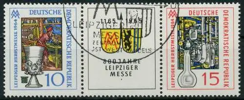 DDR ZUSAMMENDRUCK Nr WZd141 gestempelt 3ER STR 11AD6A