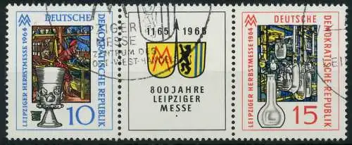 DDR ZUSAMMENDRUCK Nr WZd141 gestempelt 3ER STR 11AD9E