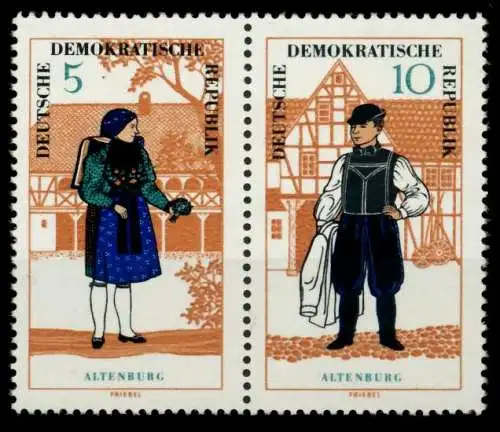 DDR ZUSAMMENDRUCK Nr WZd162 postfrisch WAAGR PAAR SBC047A