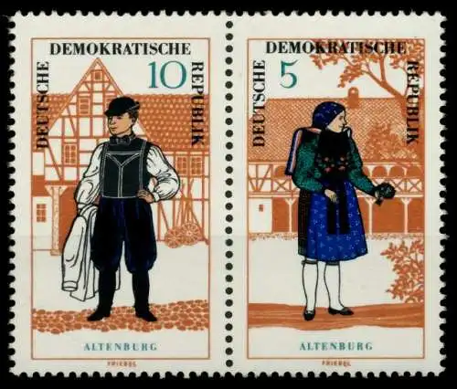 DDR ZUSAMMENDRUCK Nr WZd163 postfrisch WAAGR PAAR SBC048E