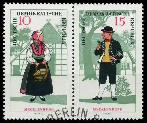 DDR ZUSAMMENDRUCK Nr WZd166 gestempelt WAAGR PAAR 11B27E