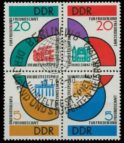 DDR ZUSAMMENDRUCK Nr 901-904VB1 gestempelt VIERERBLOCK 11B4FE