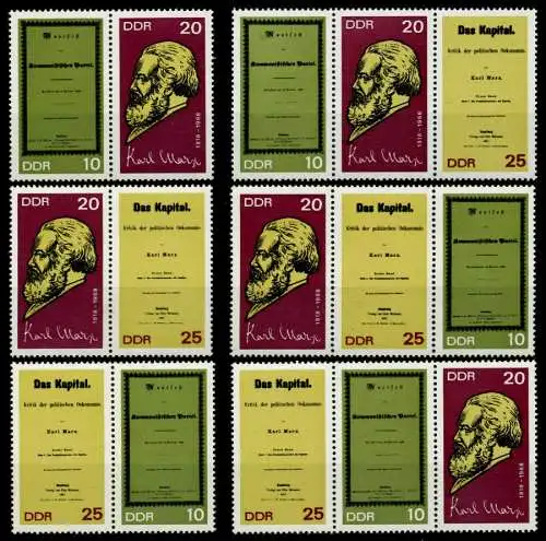 DDR ZUSAMMENDRUCK Nr WZd 192-WZd 197 postfrisch SBC0932