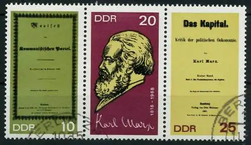 DDR ZUSAMMENDRUCK Nr WZd195 gestempelt 3ER STR 11F556