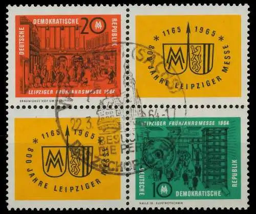 DDR ZUSAMMENDRUCK Nr 1012VB1-1013VB1 gestempelt VIERERBL 11F5D6