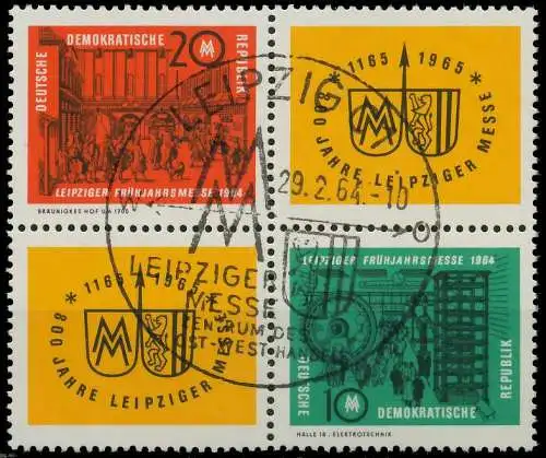 DDR ZUSAMMENDRUCK Nr 1012VB1-1013VB1 gestempelt VIERERBL 11F5DE