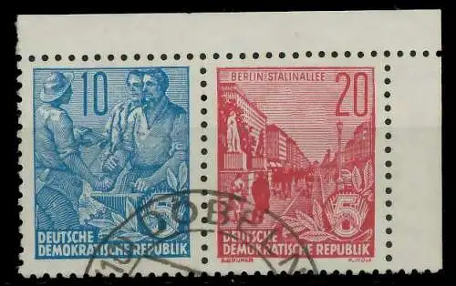 DDR ZUSAMMENDRUCK Nr W5 gestempelt WAAGR PAAR 11F7CE