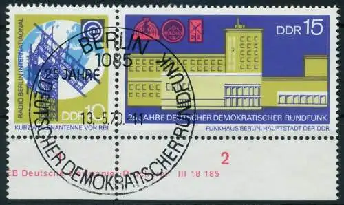 DDR ZUSAMMENDRUCK Nr WZd217 gestempelt WAAGR PAAR URA 11F982